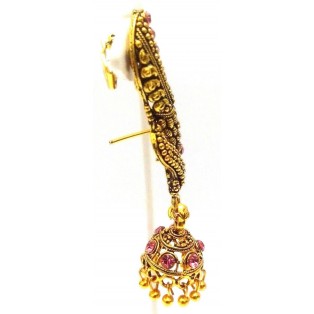 EAR CUFF Golden Oxidized Earring Jhumka Jhumki Ethnic Jewelry Long Dangle E45